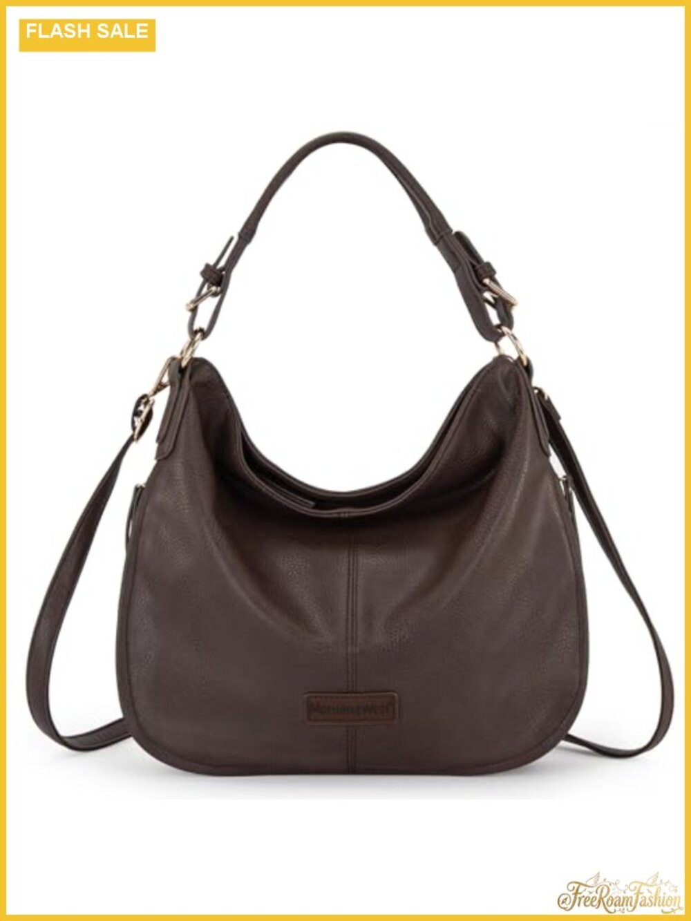 Vegan Leather Hobo Bag for Women with Adjustable Crossbody Strap